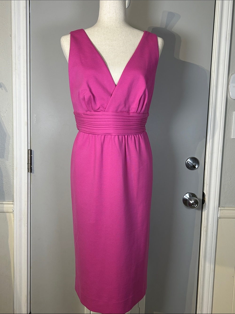 Kate Spade New York Sleeveless Pink Ponte Midi Sheath Dress Size 10